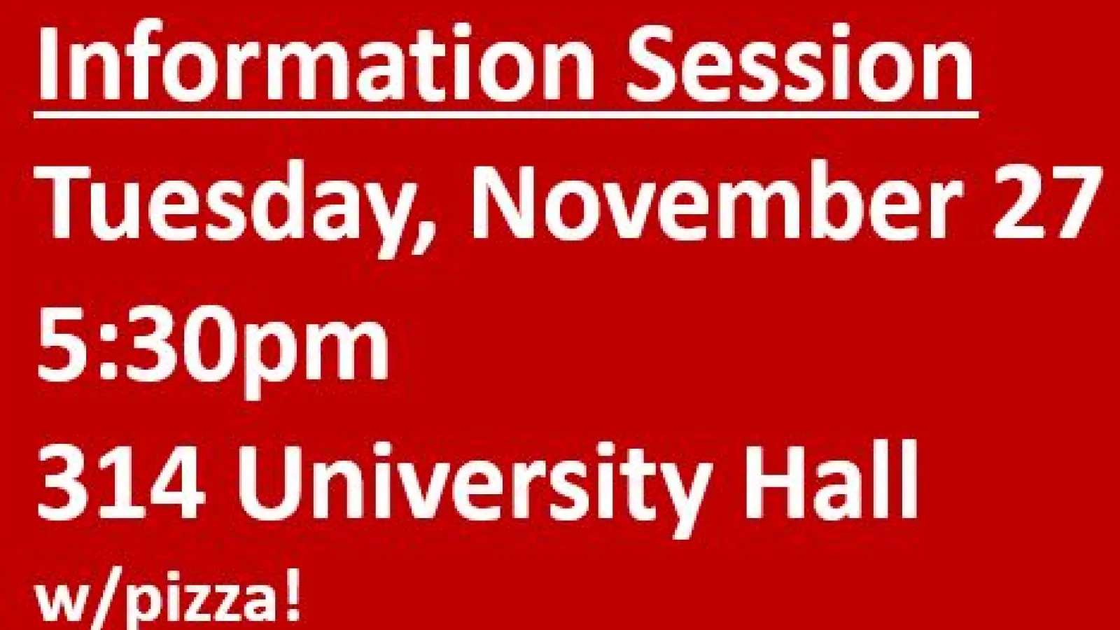 info session 11/27/2018